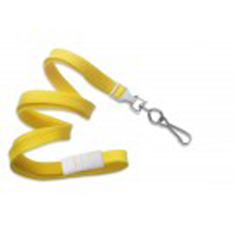 BRADY PEOPLE ID, STANDARD LANYARD, YELLOW 3/8 INCH, FLAT WOVEN, BREAK AWAY LANYARD, WITH NICKEL PLATED STEEL SWIVEL HOOK, PACK OF 100
